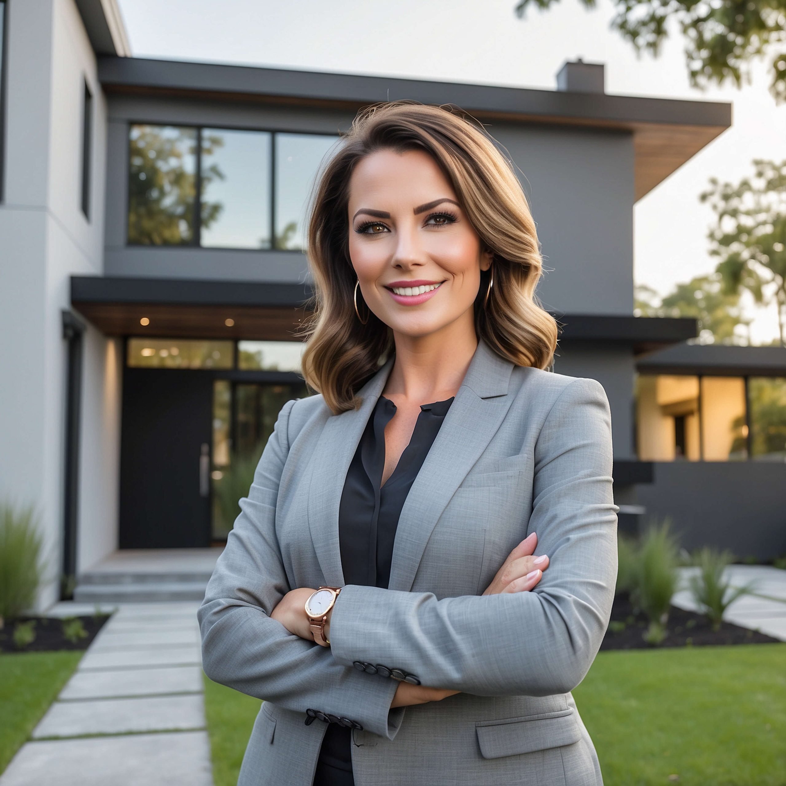 woman-stands-front-house-that-has-blue-blazer-her-chest (1)